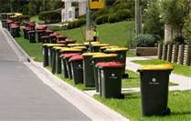 Trash Cans lining the streets